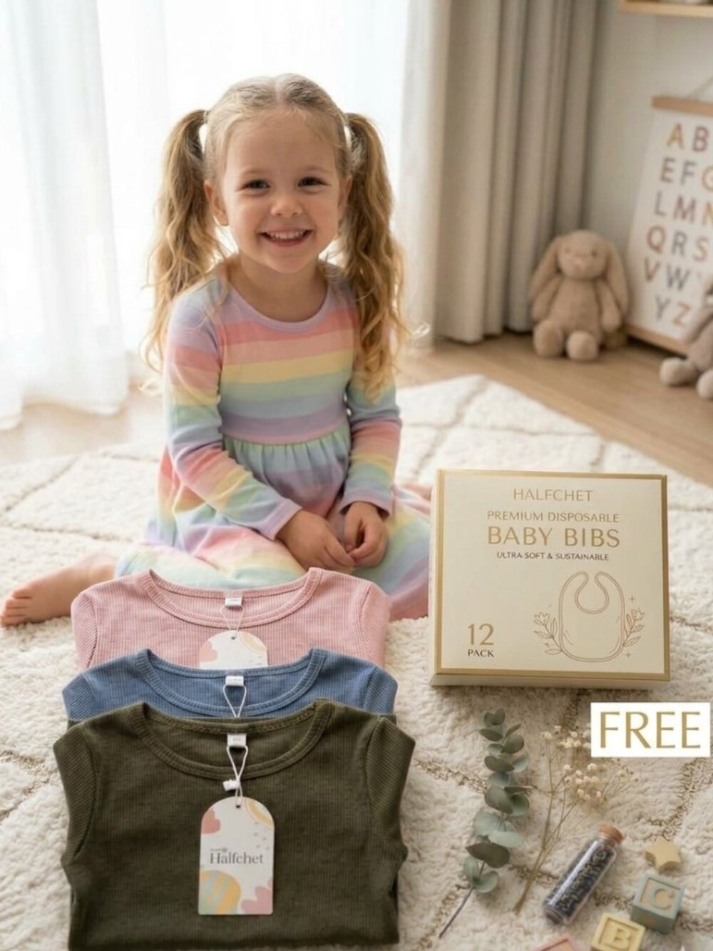 Ribbed Long Sleeve Toddler T-Shirt Set – Soft, Stretchy & Cozy Baby Basics